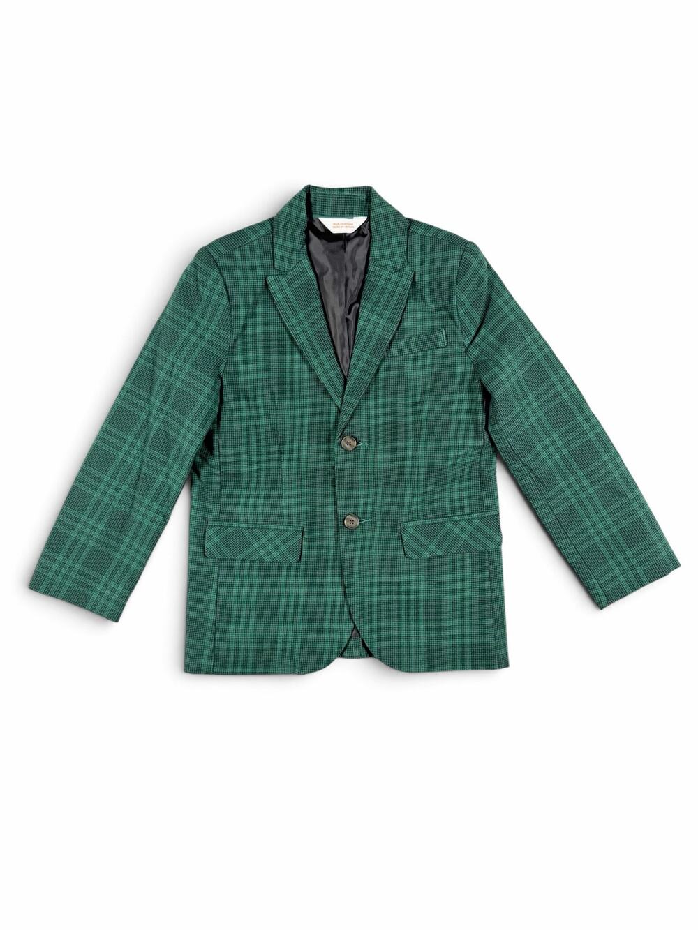 NEW Cat & Jack Boys Plaid Suit Blazer Green Stretch Jacket Size 7